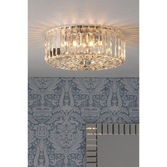 Photograph: Laura Ashley Fernhurst 3 Light Flush Crystal Ceiling Light In Polished Chrome - LA3756211-Q