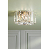Photograph: Laura Ashley Fernhurst Antique Brass 3 Light Flush Crystal Ceiling Light