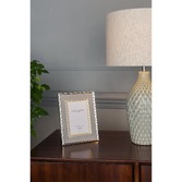 Photograph: Laura Ashley Harrison Photo Frame Pale Charcoal Linen With Silver Detail - 4x6