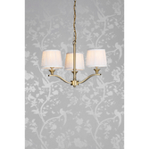 Photograph: Laura Ashley Hemsley 3 Light Armed Pendant Matt Antique Brass With Shade