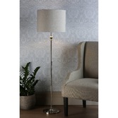 Photograph: Laura Ashley Highgrove Polished Nickel Floor Lamp Complete With Natural Shade