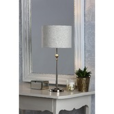 Photograph: Laura Ashley Highgrove Polished Nickel Table Lamp Complete With Natural Shade