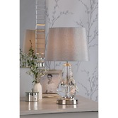 Photograph: Laura Ashley Humby Touch Crystal Table Lamp In Polished Nickel Complete With Shade - LA3756244-Q