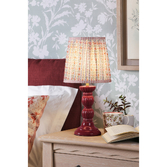 Photograph: Laura Ashley Kelbrook Red Ceramic Table Lamp Complete With Multi Coloured Faux Silk Drum Shade