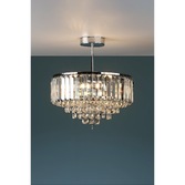 Photograph: Laura Ashley LA3437217-Q Vienna Crystal And Polished Chrome 3 Light Semi-Fush Ceiling Light