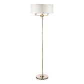 Photograph: Laura Ashley LA3570089-Q Sorrento Satin Nickel 3 Light Floor Lamp Complete With Natural Linen Shade And Switch