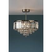 Photograph: Laura Ashley LA3599070-Q Vienna Crystal And Antique Brass 3 Light Semi-Fush Ceiling Light