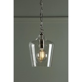 Photograph: Laura Ashley LA3603219-Q Ockley Polished Chrome Single Pendant With Clear Glass Shade