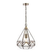 Photograph: Laura Ashley LA3650506-Q Zaria Antique Brass 1 Light Glass Pendant Light