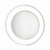 Photograph: Laura Ashley LA3664580-Q Evie Large Round Mirror With Clear Glass Border & Mirrored Trim