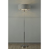 Photograph: Laura Ashley LA3688866-Q Sorrento Polished Nickel 3 Light Floor Lamp Complete With Grey Linen Shade And Switch