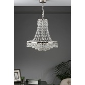 Photograph: Laura Ashley LA3691119-Q Enid Polished Nickel & Cut Glass 5 Light Chandelier