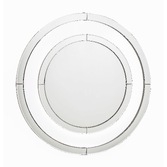 Photograph: Laura Ashley LA3691921-Q Evie Round Mirror With Clear Glass Border & Mirrored Trim