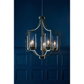 Photograph: Laura Ashley LA3713708-Q Joseph Antique Brass 5 Light Pendant With Clear Glass Shades