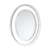 Photograph: Laura Ashley LA3715727-Q Evie Large Oval Mirror With Clear Glass Border & Mirrored Trim