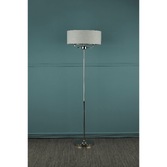 Photograph: Laura Ashley LA3718280-Q Sorrento Polished Nickel 3 Light Floor Lamp Complete With Silver Linen Shade And Switch