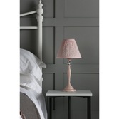 Photograph: Laura Ashley LA3724950-Q Ellis Satin Pink & Crystal Table Lamp Complete With Pink Cotton Shade