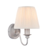 Photograph: Laura Ashley LA3724953-Q Ellis Satin Grey Single Wall Light Complete With Ivory Cotton Shade