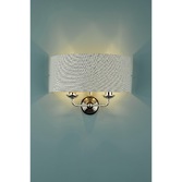 Photograph: Laura Ashley LA3727710-Q Sorrento Polished Nickel Double Wall Light Complete With Silver Linen Shade