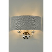 Photograph: Laura Ashley LA3727711-Q Sorrento Polished Nickel Double Wall Light Complete With Grey Linen Shade