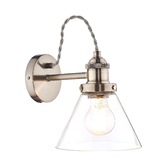 Photograph: Laura Ashley LA3727741-Q Isaac Satin Nickel Wall Light With Clear Glass Shade