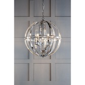 Photograph: Laura Ashley LA3732577-Q Aidan 5 Light Polished Chrome & Glass Round Pendant