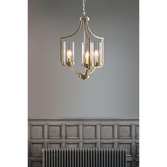 Photograph: Laura Ashley LA3732584-Q Joseph Antique Brass 3 Light Pendant With Clear Glass Shades