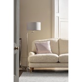 Photograph: Laura Ashley LA3734177-Q Marlowe Polished Nickel Swing Arm Floor Lamp Complete With Grey Cotton Shade