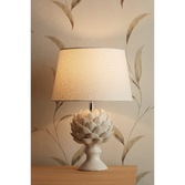 Photograph: Laura Ashley LA3734605-Q Artichoke White Ceramic Table Lamp Complete With Ivory Linen Shade