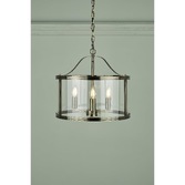 Photograph: Laura Ashley LA3734640-Q Harrington Antique Brass & Clear Glass 3 Light Lantern Pendant