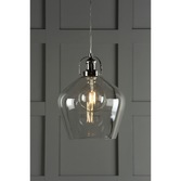 Photograph: Laura Ashley LA3734719-Q Rye Polished Nickel Single Pendant With Clear Glass Shade