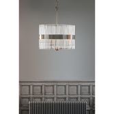 Photograph: Laura Ashley LA3736027-Q Alexa 3 Light Polished Nickel & Glass Pendant