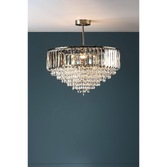 Photograph: Laura Ashley LA637913-Q-Q Vienna Crystal And Antique Brass 5 Light Semi-Fush Ceiling Light