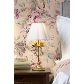 Photograph: Laura Ashley Larkfield Bow Antique Gold Table Lamp Complete With Ivory Linen Scalloped Shade