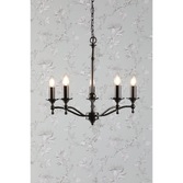 Photograph: Laura Ashley Ludchurch 5 Light Chandelier In Industrial Black - Fitting Only - LA3756240-Q