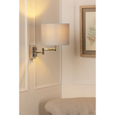 Photograph: Laura Ashley Marlowe Wall Light Polished Nickel With Shade