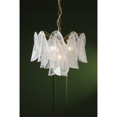 Photograph: Laura Ashley Matt Antique Brass 4 Light Pendant Complete With White Glass