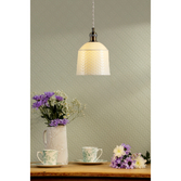 Photograph: Laura Ashley Porcelain Pendant In Cream And Antique Brass
