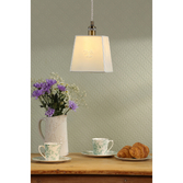 Photograph: Laura Ashley Porcelain Square Pendant In Cream And Antique Brass