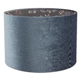 Photograph: Laura Ashley Portia Drum Shade Blue Velvet 30.5cm/12