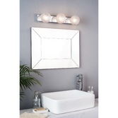 Photograph: Laura Ashley Prague 3 Light Bathroom Wall Light In Polished Chrome With Textured Glass Globes - IP44