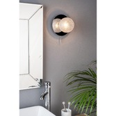 Photograph: Laura Ashley Prague Single Bathroom Wall Light In Polished Chrome With Textured Glass Globe - IP44