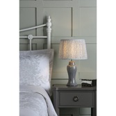 Photograph: Laura Ashley Regina Pale Slate Grey Ceramic Small Table Lamp With Polished Chrome Metalwork - Base Only