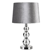 Photograph: Laura Ashley Selby Grande Small Table Lamp In Polished Nickel With Clear Glass Spheres - Base Only