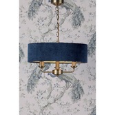 Photograph: Laura Ashley Sorrento 3 Light Pendant Antique Brass With Blue Shade