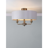 Photograph: Laura Ashley Sorrento 3 Light Semi-Flush Antique Brass With Ivory Shade