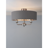 Photograph: Laura Ashley Sorrento 3 Light Semi-Flush Polished Nickel With Charcoal Shade