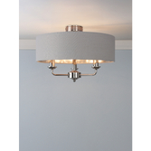 Photograph: Laura Ashley Sorrento 3 Light Semi-Flush Polished Nickel With Silver Shade