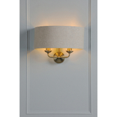 Photograph: Laura Ashley Sorrento Matt Antique 2 Light Wall Light Complete With Natural Shade