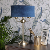 Photograph: Laura Ashley Sorrento Table Lamp Antique Brass With Blue Shade